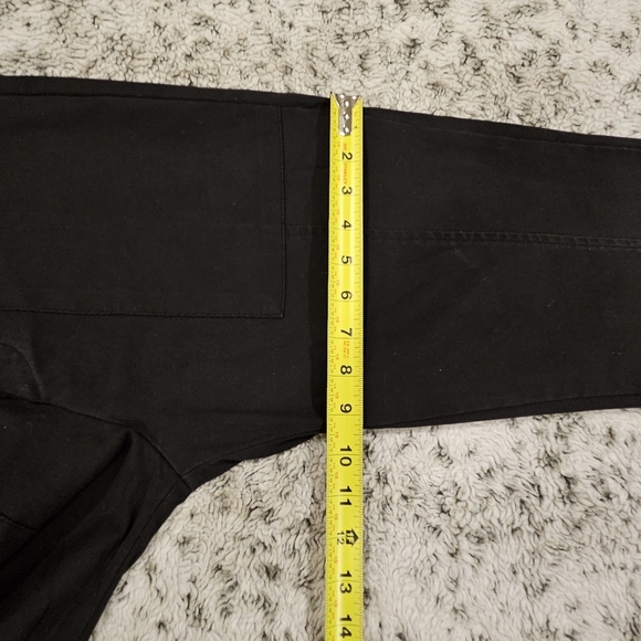 Zara SZ XS Black Roomy Barrel Leg Hi Rise Button Fly Cropped Utility Pants - Picture 11 of 13